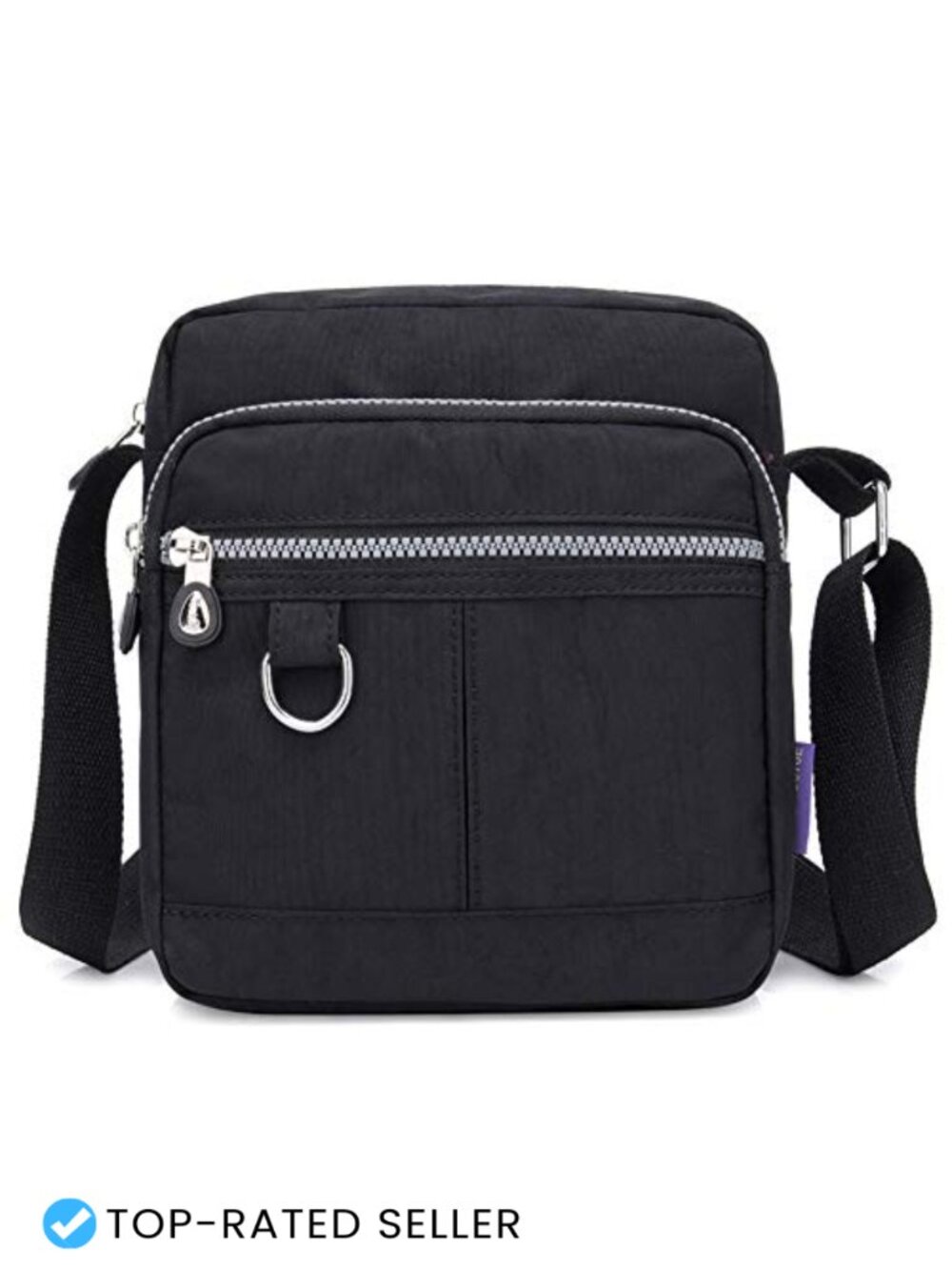 Nylon Crossbody Bag Waterproof Shoulder Handbag with Zip Pockets